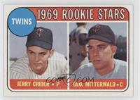 1969 Rookie Stars - Jerry Crider, George Mitterwald (player names in yellow)