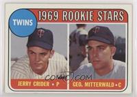 1969 Rookie Stars - Jerry Crider, George Mitterwald (player names in yellow) [P…
