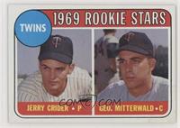 1969 Rookie Stars - Jerry Crider, George Mitterwald (player names in yellow) [P…