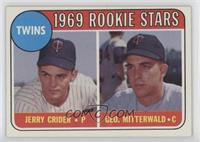 1969 Rookie Stars - Jerry Crider, George Mitterwald (player names in yellow) [G…