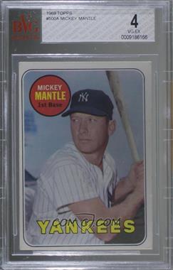 1969 Topps - [Base] #500.1 - Mickey Mantle (Last Name in Yellow) [BVG 4 VG‑EX]
