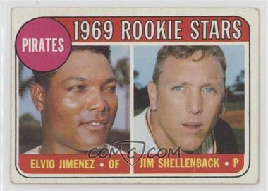 1969 Topps - [Base] #567.1 - High # - Elvio Jimenez, Jim Shellenback (Black Outline around 1969 Rookie Stars) [Good to VG‑EX]