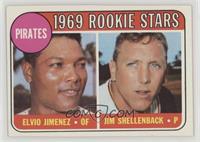 High # - Elvio Jimenez, Jim Shellenback (Black Outline around 1969 Rookie Stars)
