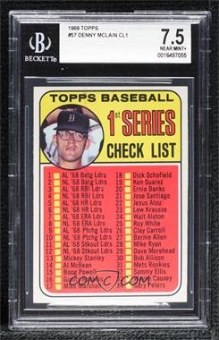 1969 Topps - [Base] #57 - Checklist - Denny McLain (1st Series) [BGS 7.5 NEAR MINT+]
