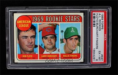 1969 Topps - [Base] #597 - High # - Bobby Floyd, Larry Burchart, Rollie Fingers [PSA 6 EX‑MT]