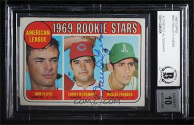 1969 Topps - [Base] #597 - High # - Bobby Floyd, Larry Burchart, Rollie Fingers [BAS Authentic]