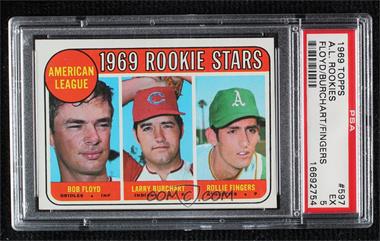 1969 Topps - [Base] #597 - High # - Bobby Floyd, Larry Burchart, Rollie Fingers [PSA 5 EX]