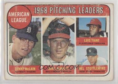 1969 Topps - [Base] #9 - League Leaders - Denny McLain, Luis Tiant, Mel Stottlemyre, Dave McNally [Good to VG‑EX]
