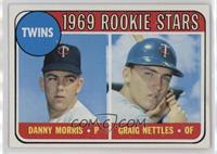 1969 Rookie Stars - Danny Morris, Graig Nettles (Black Loop Above Twins)