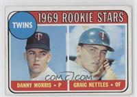 1969 Rookie Stars - Danny Morris, Graig Nettles (Black Loop Above Twins) [Good&…