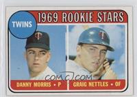1969 Rookie Stars - Danny Morris, Graig Nettles (No Loop Above Twins)