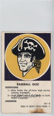 1970 Fleer Cloth Patches - Team Logo Quiz Cards #_PIPI - Pittsburgh Pirates [Poor to Fair]