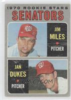 1970 Rookie Stars - Jim Miles, Jan Dukes [COMC RCR Poor]