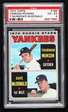 1970 Topps - [Base] #189 - 1970 Rookie Stars - Thurman Munson, Dave McDonald [PSA 4 VG‑EX]