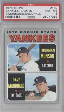 1970 Topps - [Base] #189 - 1970 Rookie Stars - Thurman Munson, Dave McDonald [PSA 8 NM‑MT]