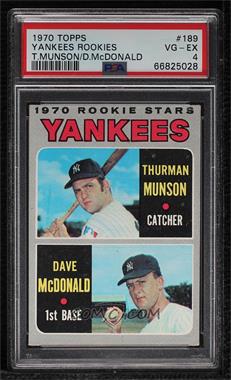 1970 Topps - [Base] #189 - 1970 Rookie Stars - Thurman Munson, Dave McDonald [PSA 4 VG‑EX]