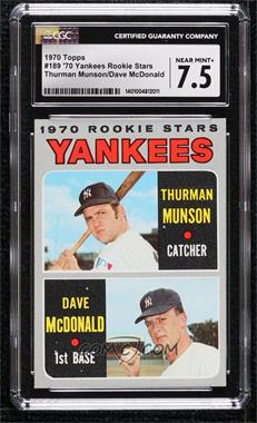 1970 Topps - [Base] #189 - 1970 Rookie Stars - Thurman Munson, Dave McDonald [CGC 7.5 Near Mint+]