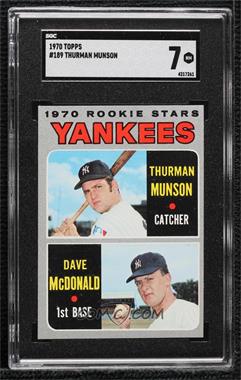 1970 Topps - [Base] #189 - 1970 Rookie Stars - Thurman Munson, Dave McDonald [SGC 7 NM]