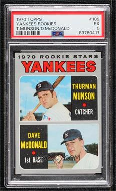 1970 Topps - [Base] #189 - 1970 Rookie Stars - Thurman Munson, Dave McDonald [PSA 5 EX]