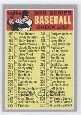 1970 Topps - [Base] #244.1 - Checklist - 3rd Series (Brown Bat)