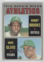 1970 Rookie Stars - Bobby Brooks, Mike Olivo [COMC RCR Poor]