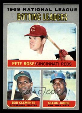 1970 Topps - [Base] #61 - League Leaders - Pete Rose, Roberto Clemente, Cleon Jones [EX]