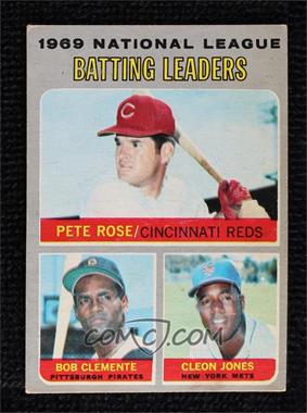 1970 Topps - [Base] #61 - League Leaders - Pete Rose, Roberto Clemente, Cleon Jones [Poor to Fair]