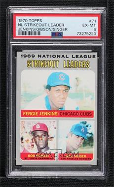 1970 Topps - [Base] #71 - League Leaders - Fergie Jenkins, Bob Gibson, Bill Singer [PSA 6 EX‑MT]