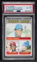 League Leaders - Fergie Jenkins, Bob Gibson, Bill Singer [PSA 6 EX…