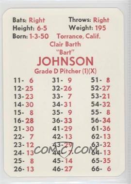 1971 APBA Baseball 1970 Season - [Base] #_BAJO - Bart Johnson [Poor to Fair]