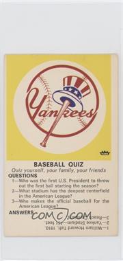 1971 Fleer Cloth Patches - Team Logo Quiz Cards #NEYY - New York Yankees Team