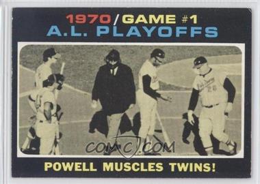 1971 Topps - [Base] #195 - 1970 A.L. Playoffs - Powell Muscles Twins! [Good to VG‑EX]