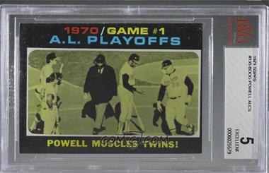 1971 Topps - [Base] #195 - 1970 A.L. Playoffs - Powell Muscles Twins! [BVG 5 EXCELLENT]