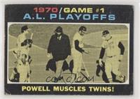 1970 A.L. Playoffs - Powell Muscles Twins! [Poor to Fair]