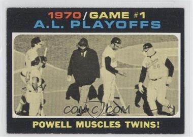 1971 Topps - [Base] #195 - 1970 A.L. Playoffs - Powell Muscles Twins!