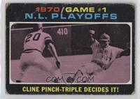 1970 N.L. Playoffs - Cline Pinch-Triple Decides It! [Poor to Fair]