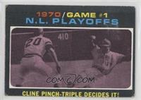 1970 N.L. Playoffs - Cline Pinch-Triple Decides It! [Good to VG‑…
