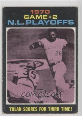 1971 Topps - [Base] #200 - 1970 N.L. Playoffs - Tolan Scores For Third Time! [Good to VG‑EX]