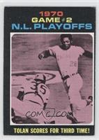 1970 N.L. Playoffs - Tolan Scores For Third Time! [Good to VG‑E…