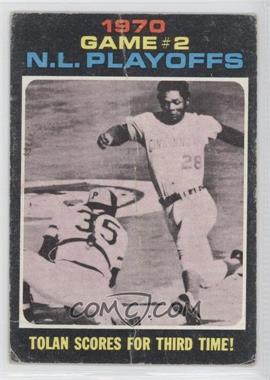 1971 Topps - [Base] #200 - 1970 N.L. Playoffs - Tolan Scores For Third Time! [Poor to Fair]