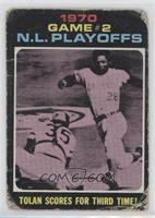 1970 N.L. Playoffs - Tolan Scores For Third Time! [COMC RCR Poor]