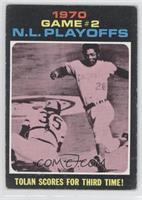 1970 N.L. Playoffs - Tolan Scores For Third Time! [Good to VG‑E…