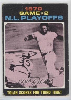 1971 Topps - [Base] #200 - 1970 N.L. Playoffs - Tolan Scores For Third Time! [Good to VG‑EX]