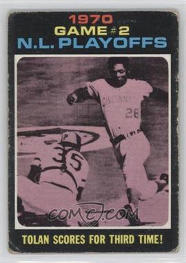 1971 Topps - [Base] #200 - 1970 N.L. Playoffs - Tolan Scores For Third Time! [Poor to Fair]