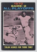 1970 N.L. Playoffs - Tolan Scores For Third Time! [Good to VG‑E…