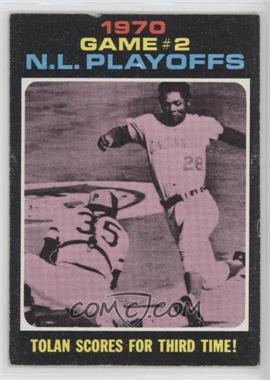 1971 Topps - [Base] #200 - 1970 N.L. Playoffs - Tolan Scores For Third Time! [Poor to Fair]
