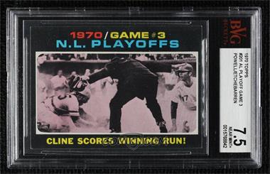 1971 Topps - [Base] #201 - 1970 N.L. Playoffs - Cline Scores Winning Run! [BVG 7.5 NEAR MINT+]