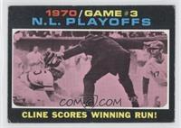 1970 N.L. Playoffs - Cline Scores Winning Run! [Poor to Fair]