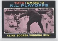 1970 N.L. Playoffs - Cline Scores Winning Run! [Good to VG‑EX]