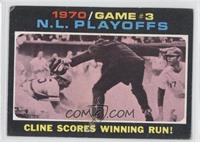 1970 N.L. Playoffs - Cline Scores Winning Run! [Good to VG‑EX]